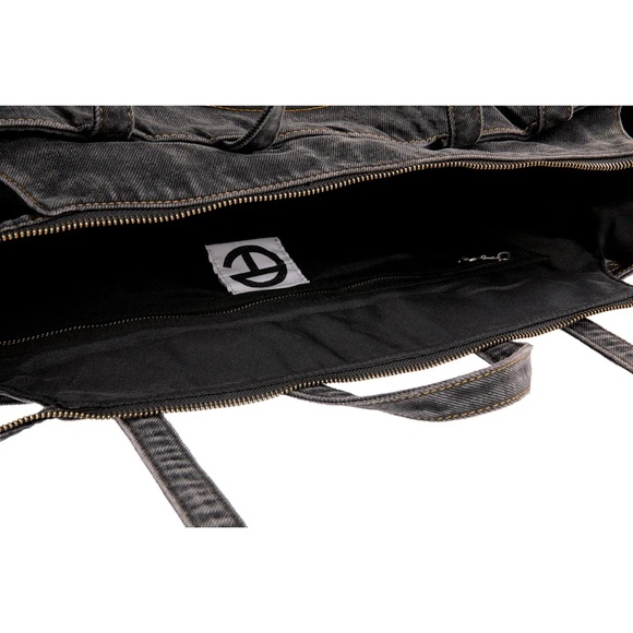 Large Telfar Denim Shopper- Black - Picture 5 of 7